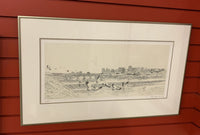 Saskatoon Skyline with Pelicans, by Fritz Stehwien - unframed Limited Edition Print