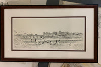 Saskatoon Skyline with Pelicans, by Fritz Stehwien - unframed Limited Edition Print